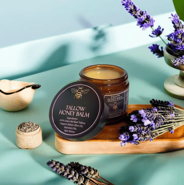 🏆Flash Sale⚡ 50K+ SOLD! Almost Gone-💥⏰Organic Grass-Fed Beef Tallow Balm with Raw Honey🔥