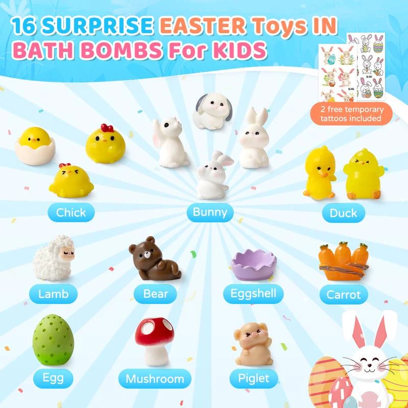 🐣🐰 BunnyBurst Surprise Bath Bombs for Kids