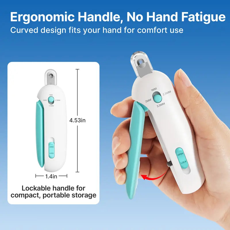 Adjustable Push-Style Cat Nail Clipper with Nail Catcher & Built-In File