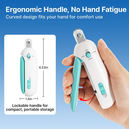 Adjustable Push-Style Cat Nail Clipper with Nail Catcher & Built-In File