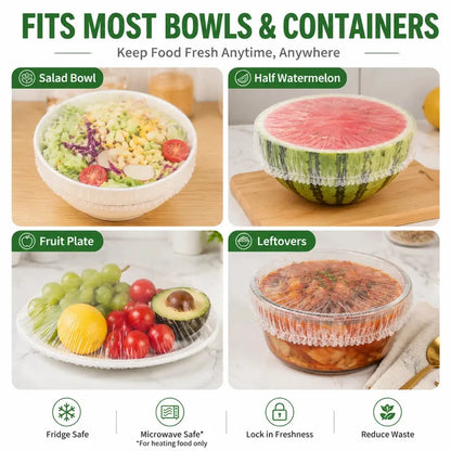 50PCS Disposable Stretch Food Covers for Bowls & Plates