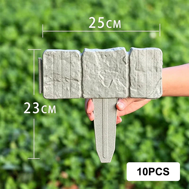 🌿 High-quality, durable simulated stone garden fence