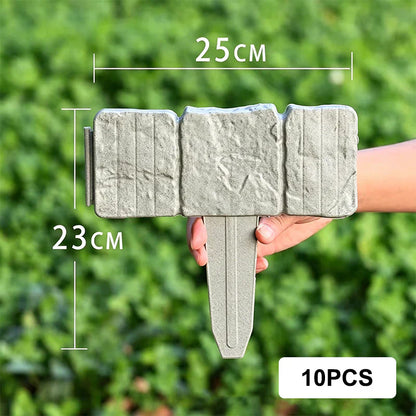🌿 High-quality, durable simulated stone garden fence