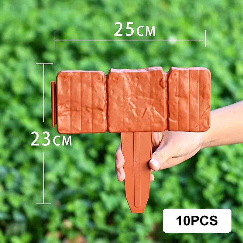 🌿 High-quality, durable simulated stone garden fence