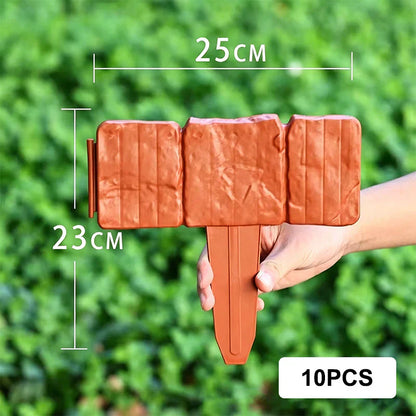 🌿 High-quality, durable simulated stone garden fence