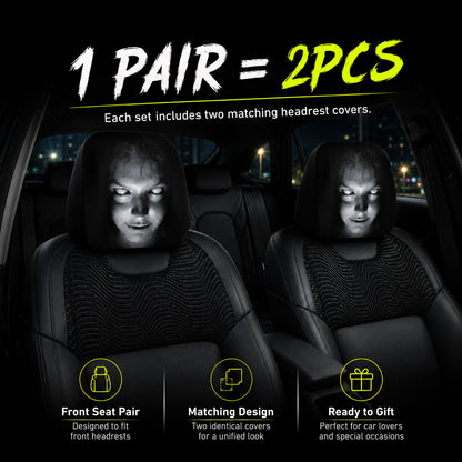 Funny Cartoon Car Headrest Covers – 2PCS Universal Fit