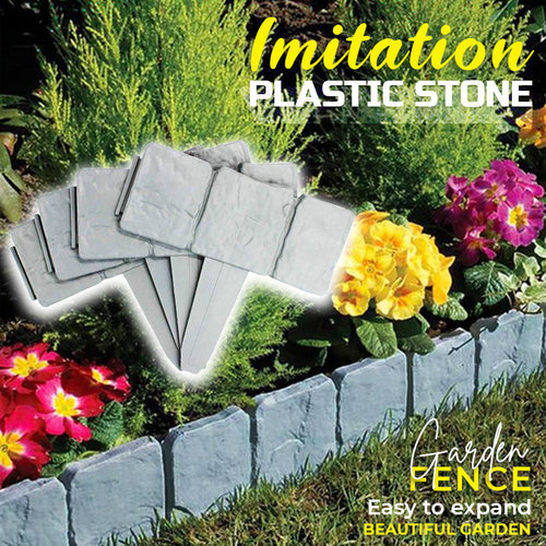 🌿 High-quality, durable simulated stone garden fence