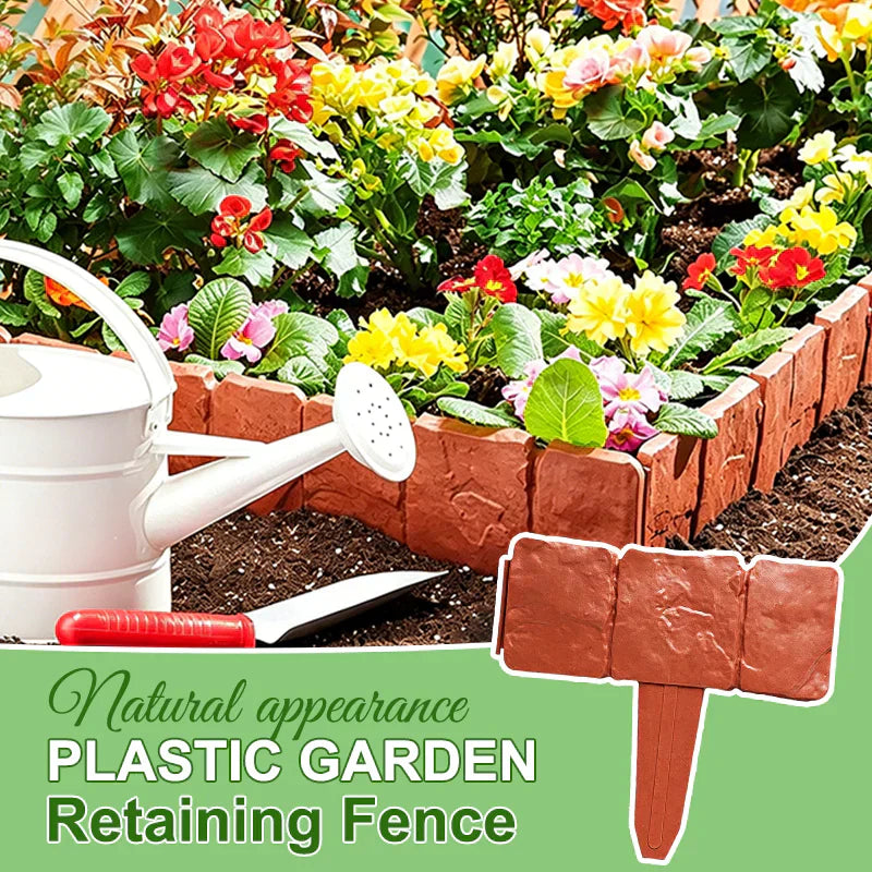 🌿 High-quality, durable simulated stone garden fence