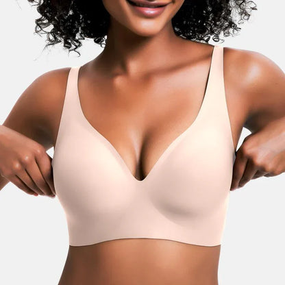 Women Jelly Braswirefree Full CoverageNo Underwire EverydayBras ComfortableWireless Padded TshirtBra