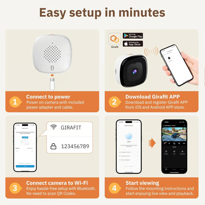 Crystal-clear security 2K camera 🎥 Color Night Vision 🌙 24/7 Recording & Smart Alerts  Easy Install! 🔒