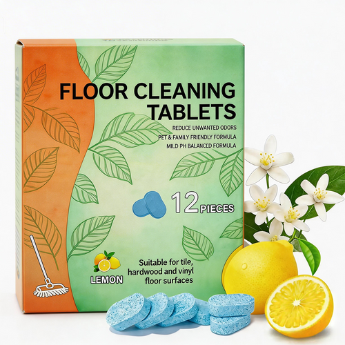 Tabletas de Limpieza para Pisos Eficientes: Solución Multi-Superficie (Aroma a Limón)