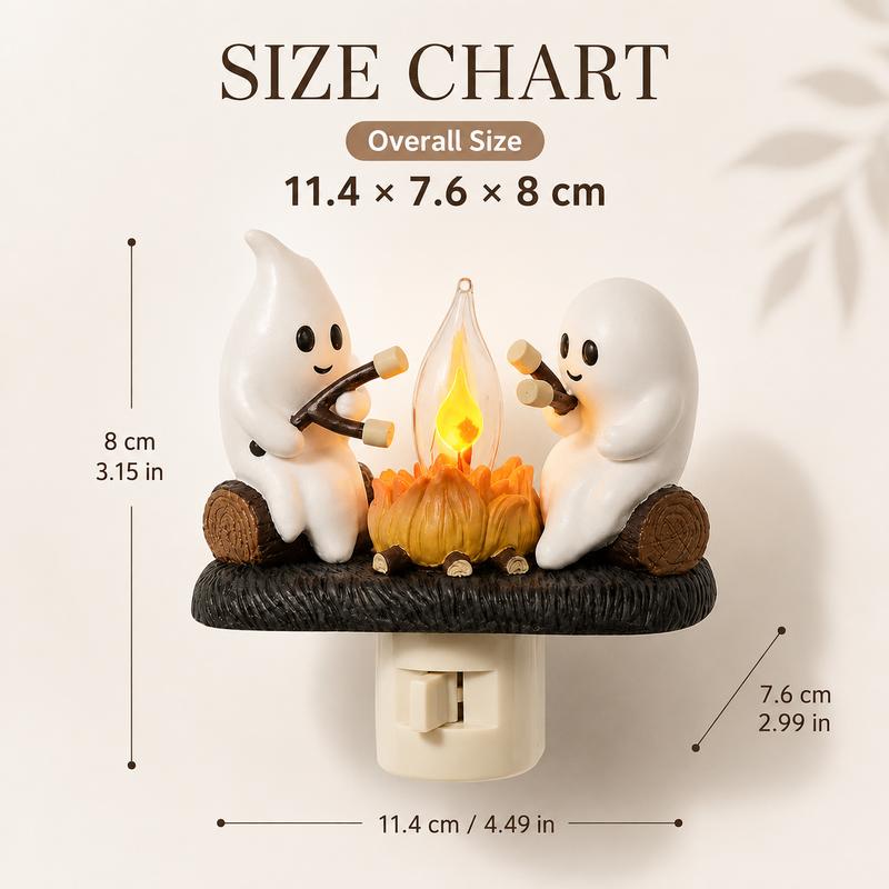 🎃 3D Halloween & Christmas Flickering Campfire Plug-In Night Light 🎄