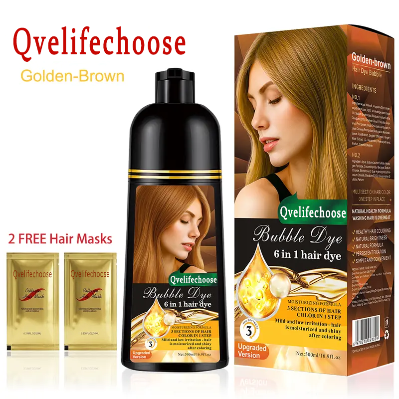 🌿 2026 Upgraded 6-in-1 Herbal Hair Dye Shampoo