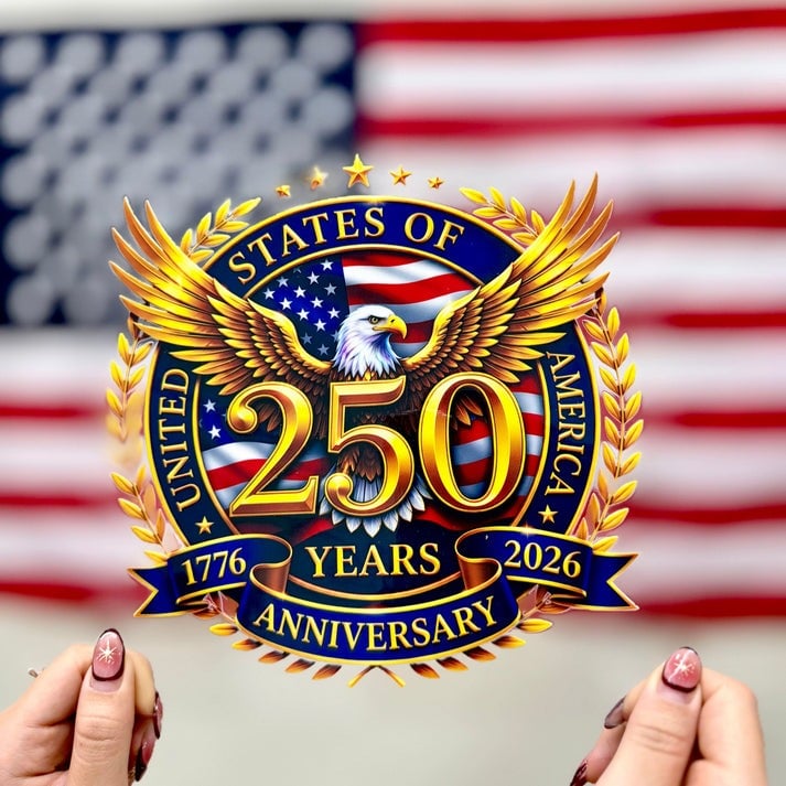 USA Eagles 250th Anniversary Semiquincentennial 1776-2026 Car Window Decal Sticker