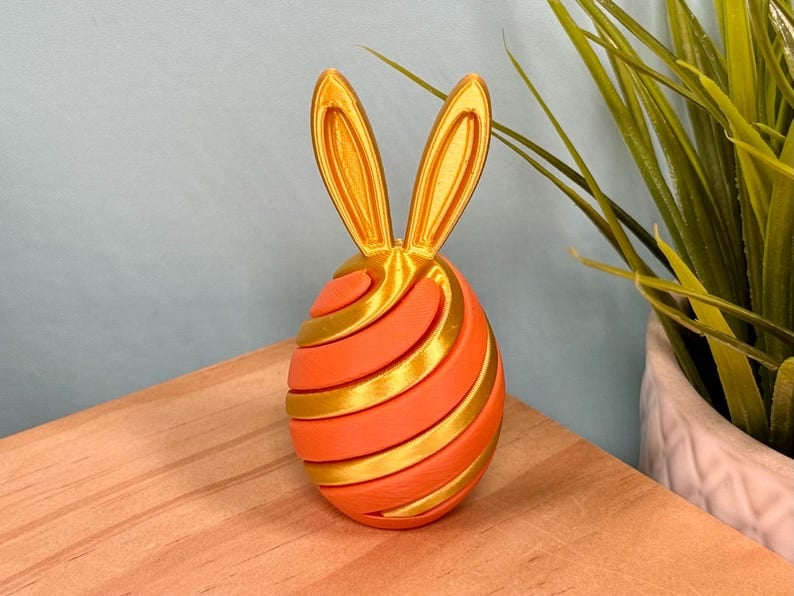 🔥Last Day Promotion! 🐰3D Printed Easter Egg Fidget Toy | Bunny Swirl Easter Basket