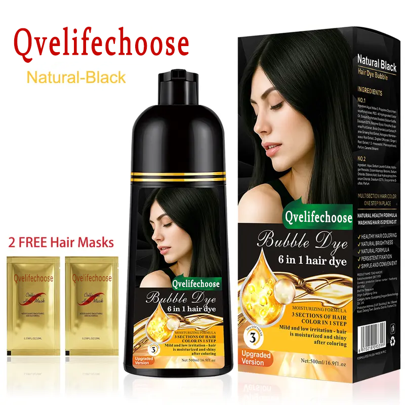 🌿 2026 Upgraded 6-in-1 Herbal Hair Dye Shampoo