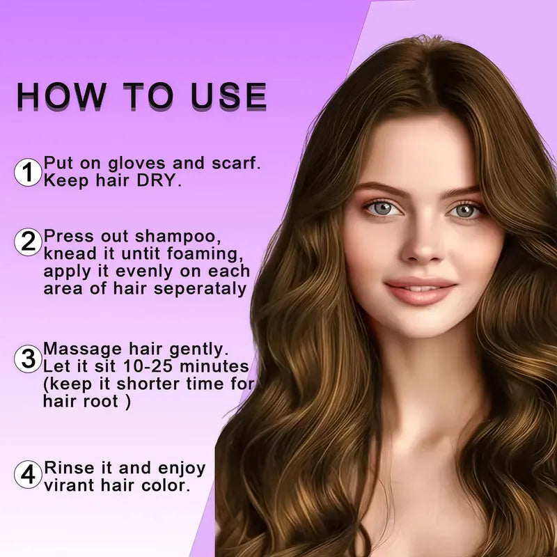 Vibrant Pump Hair Dye | Easy At-Home Hair Color | 4 Stunning Shades (6.8 fl oz)