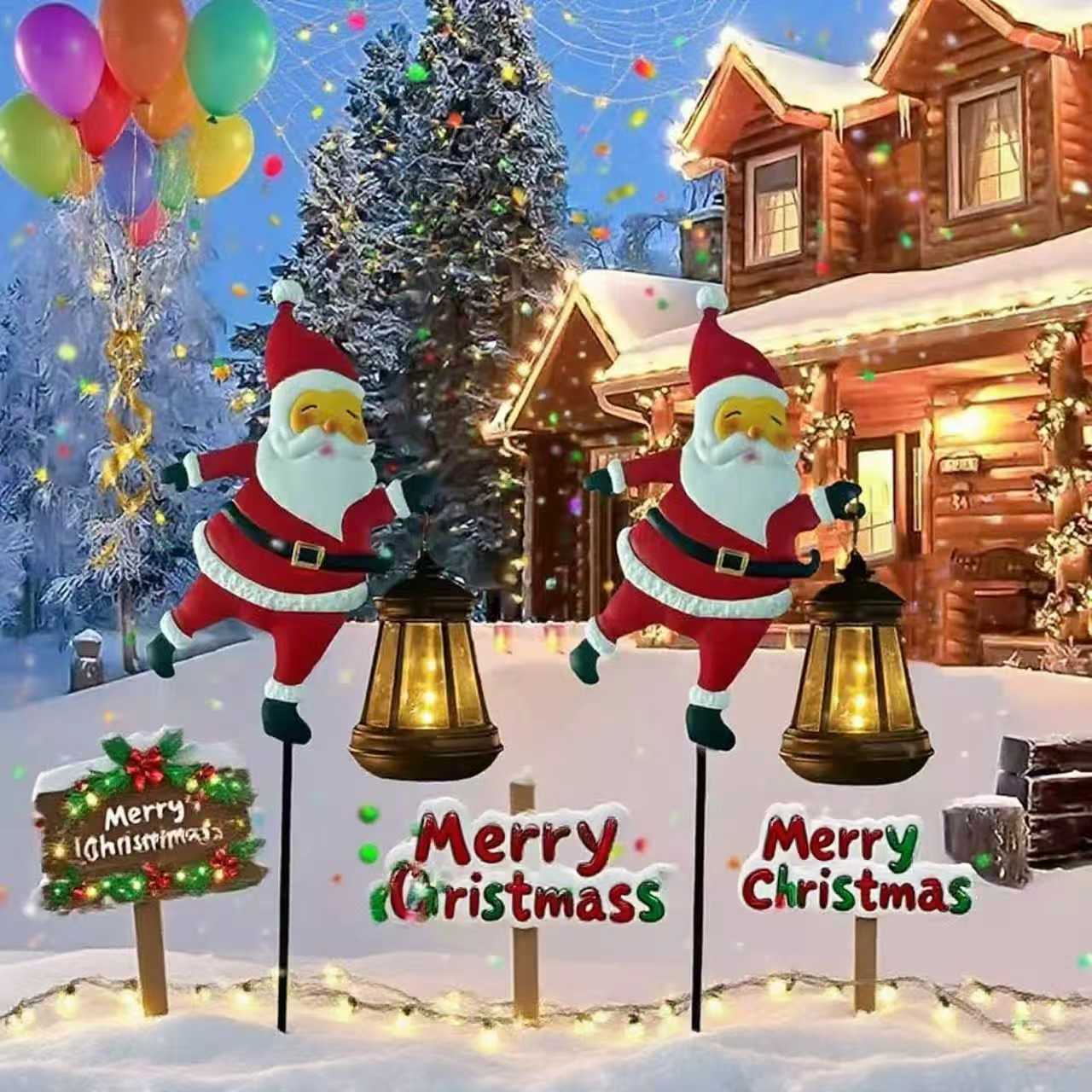 🔥Christmas Sale 49% Off-🎅Christmas Santa Solar Kettle Lights Garden Lawn Decorative Lights