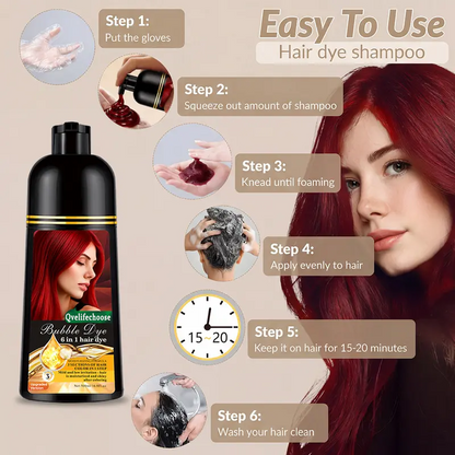 🌿 2026 Upgraded 6-in-1 Herbal Hair Dye Shampoo