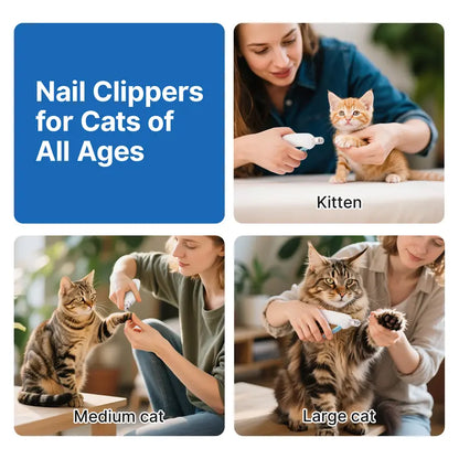 Adjustable Push-Style Cat Nail Clipper with Nail Catcher & Built-In File