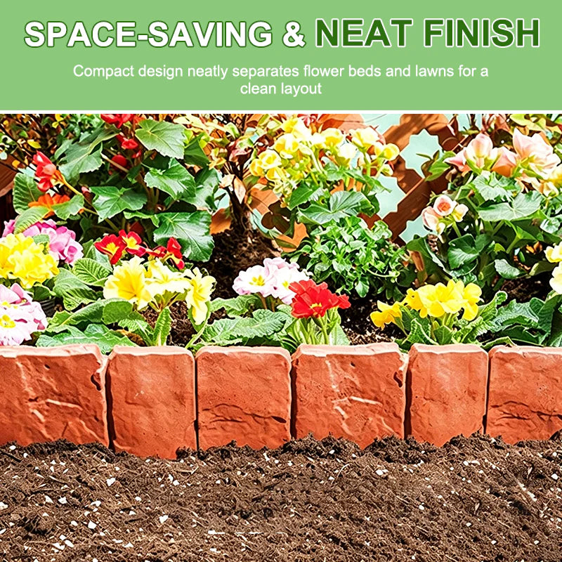 🌿 High-quality, durable simulated stone garden fence
