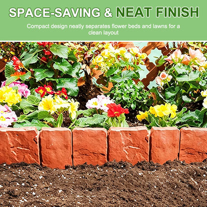 🌿 High-quality, durable simulated stone garden fence