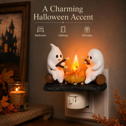 🎃 3D Halloween & Christmas Flickering Campfire Plug-In Night Light 🎄