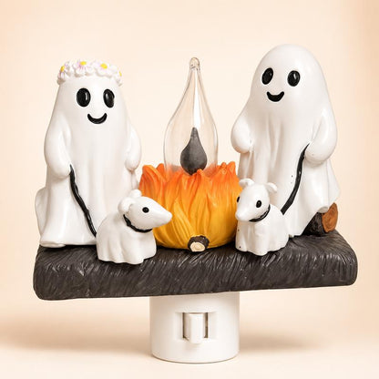 🎃 3D Halloween & Christmas Flickering Campfire Plug-In Night Light 🎄