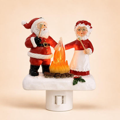 🎃 3D Halloween & Christmas Flickering Campfire Plug-In Night Light 🎄
