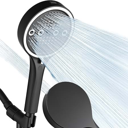 6-Mode High Pressure Handheld Shower Head with Rainfall Massage Spray Premium ABS Design