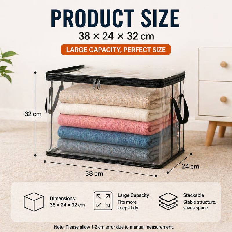 🎁Sale 49% OFF📦Large Heavy-Duty Thick Plastic Clear Storage Bag for Clothes, Moving & Storage
