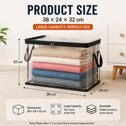 🎁Sale 49% OFF📦Large Heavy-Duty Thick Plastic Clear Storage Bag for Clothes, Moving & Storage
