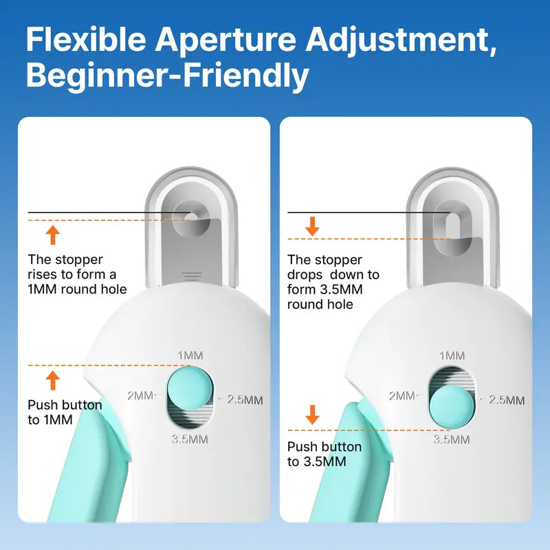 Adjustable Push-Style Cat Nail Clipper with Nail Catcher & Built-In File