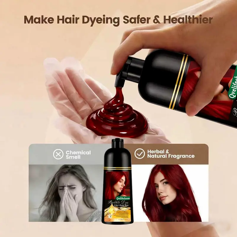 🌿 2026 Upgraded 6-in-1 Herbal Hair Dye Shampoo