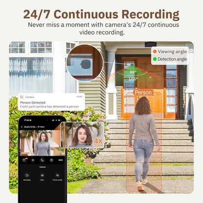 Crystal-clear security 2K camera 🎥 Color Night Vision 🌙 24/7 Recording & Smart Alerts  Easy Install! 🔒