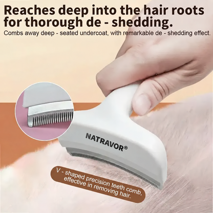 NATRAVOR® Professional Pet De-Shedding Grooming Rake
