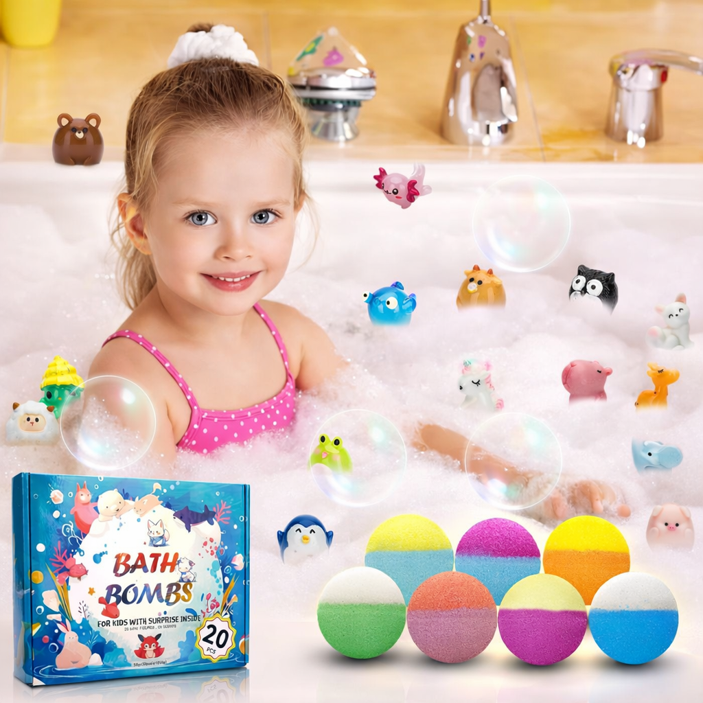 SurpriseHatch™ Bath Bombs – 20 Pack with Surprise for Kids