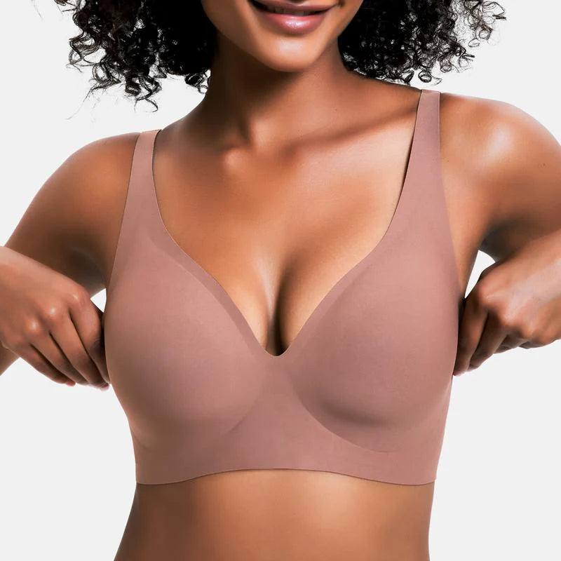 Women Jelly Braswirefree Full CoverageNo Underwire EverydayBras ComfortableWireless Padded TshirtBra