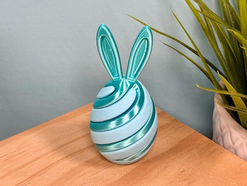 🔥Last Day Promotion! 🐰3D Printed Easter Egg Fidget Toy | Bunny Swirl Easter Basket