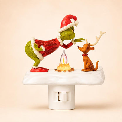 🎃 3D Halloween & Christmas Flickering Campfire Plug-In Night Light 🎄