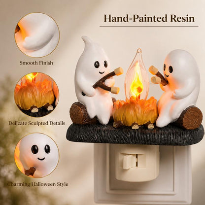 🎃 3D Halloween & Christmas Flickering Campfire Plug-In Night Light 🎄