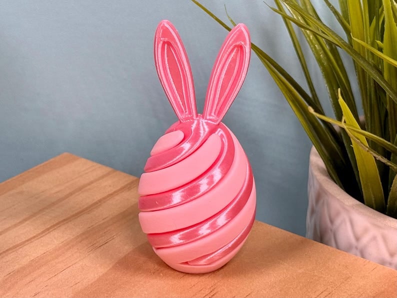 🔥Last Day Promotion! 🐰3D Printed Easter Egg Fidget Toy | Bunny Swirl Easter Basket