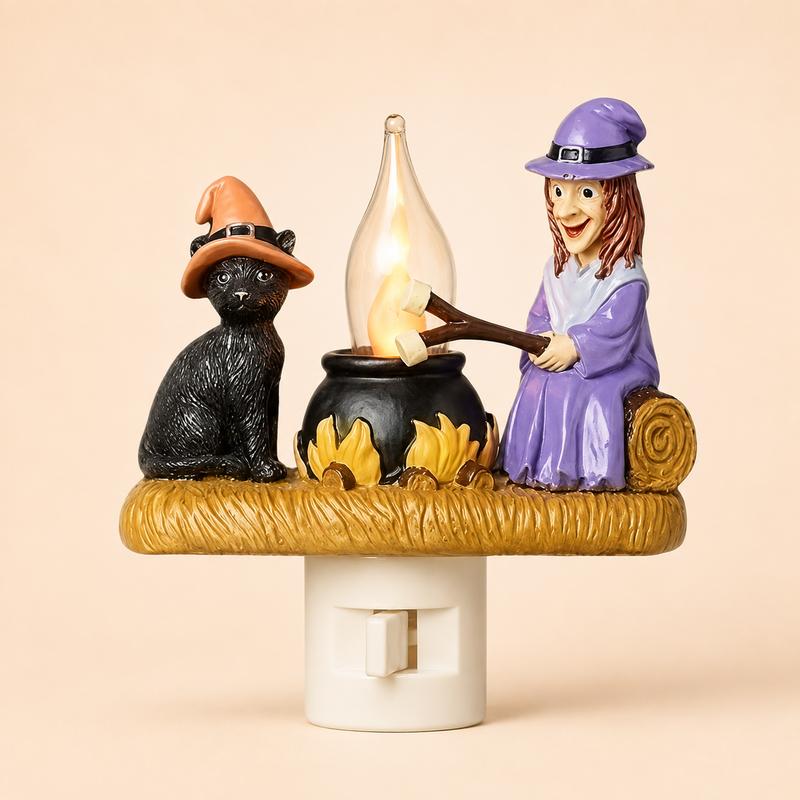 🎃 3D Halloween & Christmas Flickering Campfire Plug-In Night Light 🎄