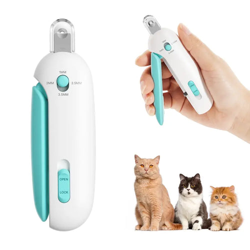 Adjustable Push-Style Cat Nail Clipper with Nail Catcher & Built-In File