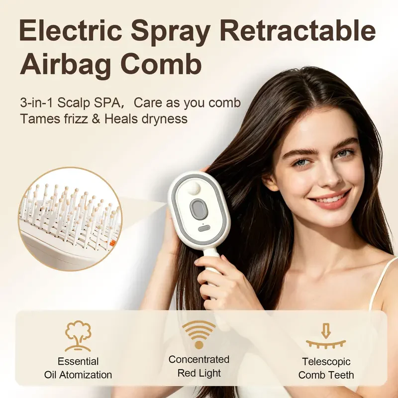 🔥Day Sale 50% OFF🔥Electric Spray Air Cushion Massage Comb - Finds
