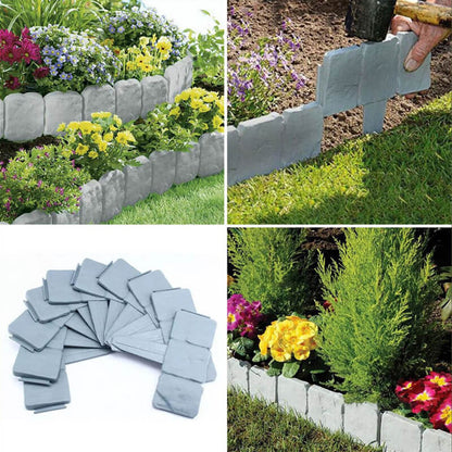 🌿 High-quality, durable simulated stone garden fence