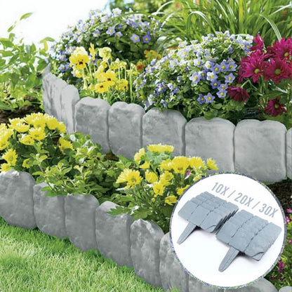 🌿 High-quality, durable simulated stone garden fence