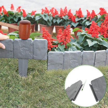🌿 High-quality, durable simulated stone garden fence