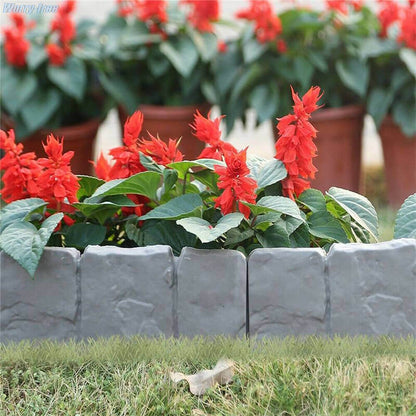 🌿 High-quality, durable simulated stone garden fence