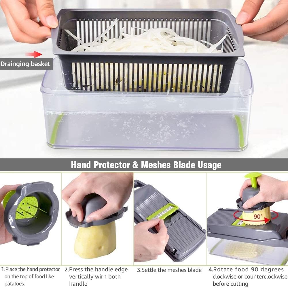 Multifunctional Vegetable Slicer – 16-Piece Set 🥗 (🔥50% Off)